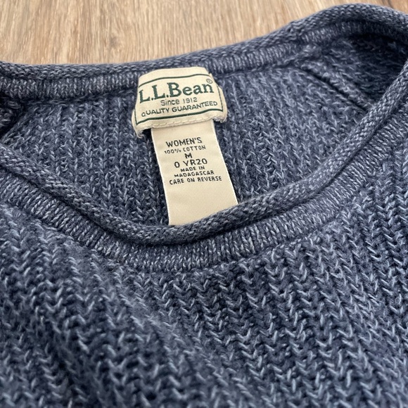 Vintage LL Bean—Women’s M— Blue Knit Sweater—100% Cotton— GREAT Condition! - Picture 4 of 8